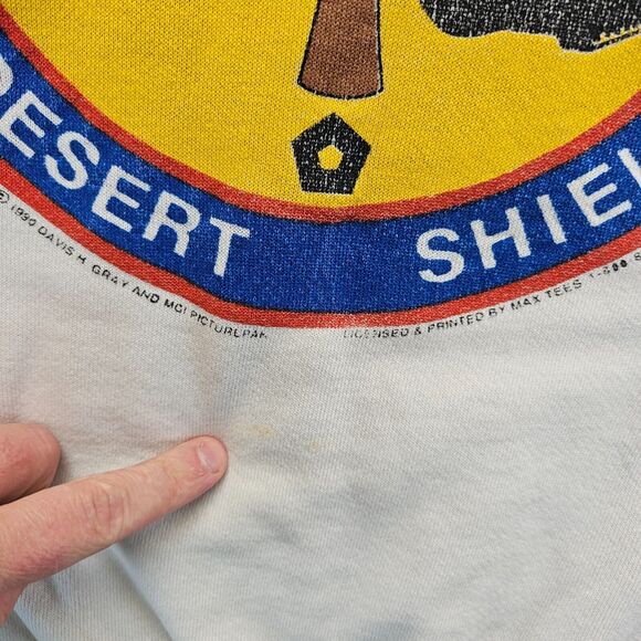 Vtg Operation Desert Shield Sweatshirt Size Large United In the Pursuit Of Peace - Picture 4 of 12